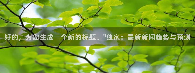 好的，为您生成一个新的标题。\